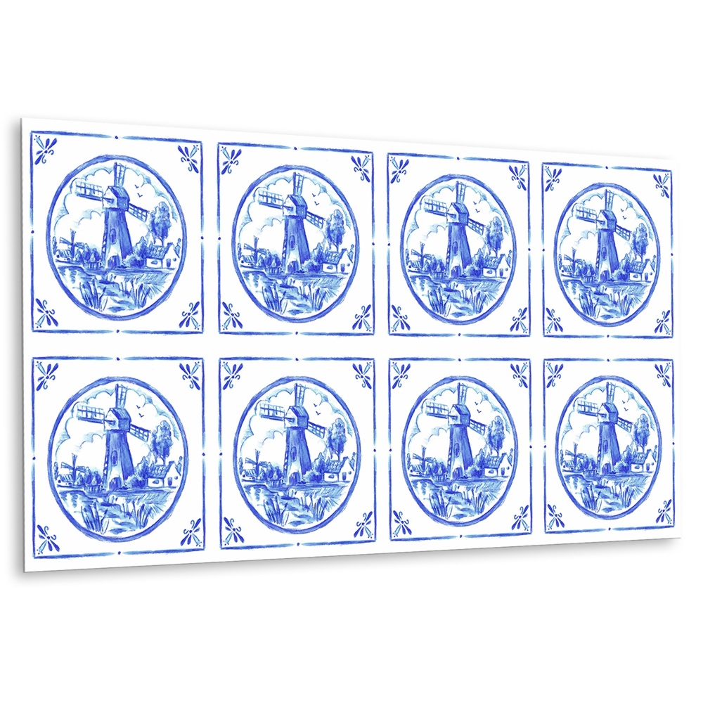 Panou decorativ Moară peste apă în umbră albastră