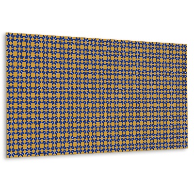 Panou decorativ perete Model floral în albastru și auriu