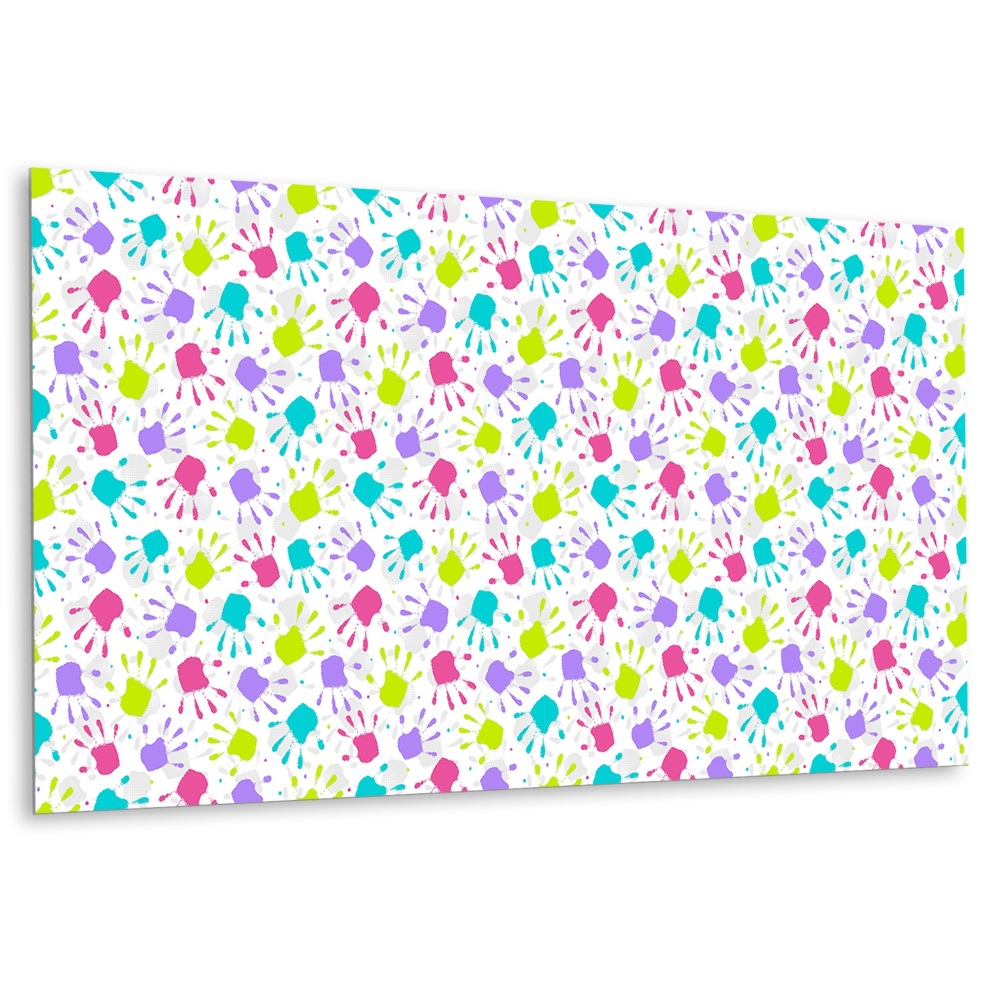 Panou decorativ Amprente colorate pe fundal alb