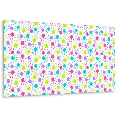 Panou decorativ Amprente colorate pe fundal alb